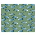 Fishes Pattern Background Theme Premium Plush Fleece Blanket (Small) 50 x40  Blanket Front