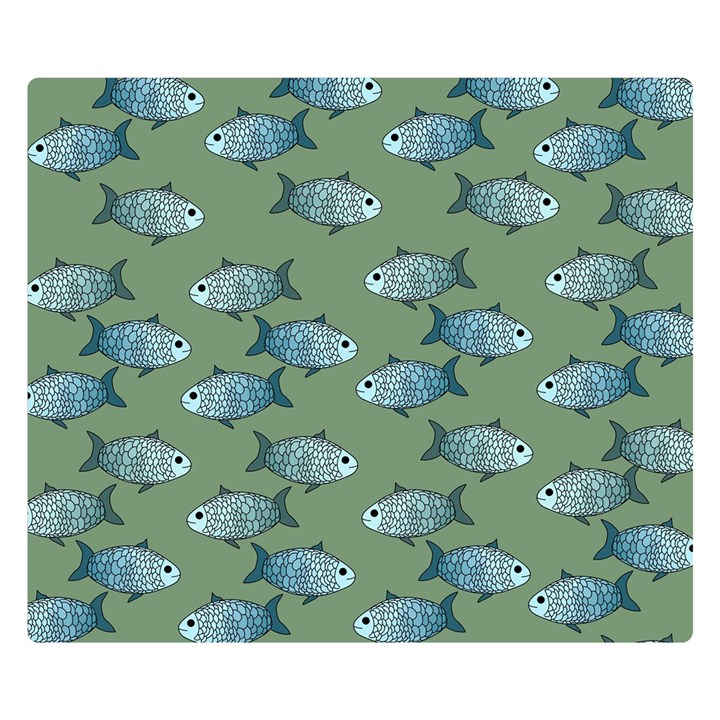 Fishes Pattern Background Theme Premium Plush Fleece Blanket (Small)