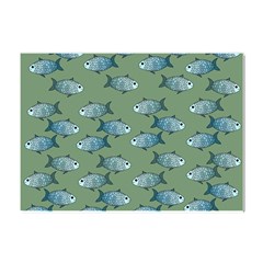 Fishes Pattern Background Theme Crystal Sticker (a4) by Vaneshop