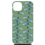 Fishes Pattern Background Theme iPhone 14 Plus Black UV Print Case Front