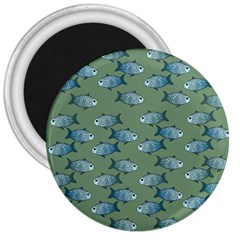 Fishes Pattern Background Theme 3  Magnets