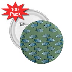 Fishes Pattern Background Theme 2 25  Buttons (100 Pack)  by Vaneshop