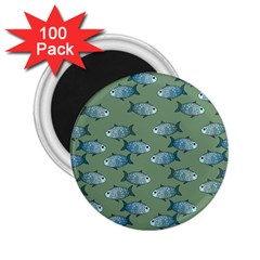 Fishes Pattern Background Theme 2 25  Magnets (100 Pack) 