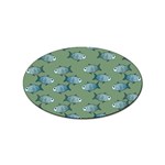 Fishes Pattern Background Theme Sticker Oval (10 pack) Front