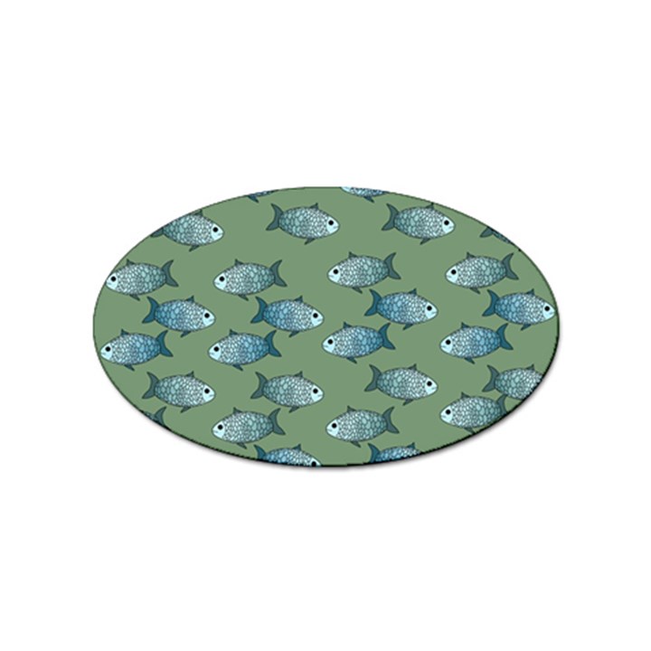 Fishes Pattern Background Theme Sticker Oval (10 pack)