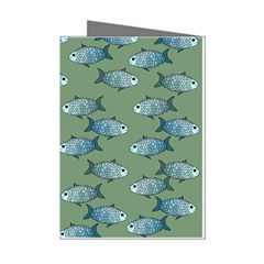 Fishes Pattern Background Theme Mini Greeting Cards (pkg Of 8) by Vaneshop