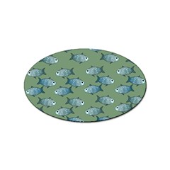 Fishes Pattern Background Theme Sticker (oval)