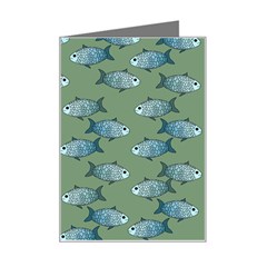 Fishes Pattern Background Theme Mini Greeting Card