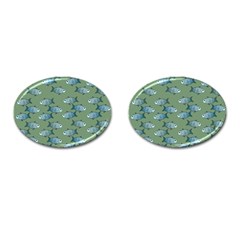 Fishes Pattern Background Theme Cufflinks (oval) by Vaneshop