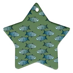 Fishes Pattern Background Theme Star Ornament (two Sides) by Vaneshop