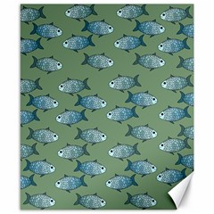 Fishes Pattern Background Theme Canvas 8  X 10  by Vaneshop