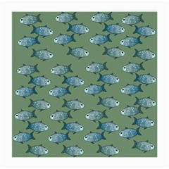 Fishes Pattern Background Theme Medium Glasses Cloth