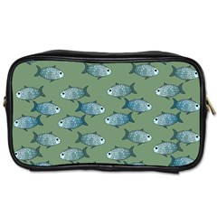 Fishes Pattern Background Theme Toiletries Bag (two Sides) by Vaneshop