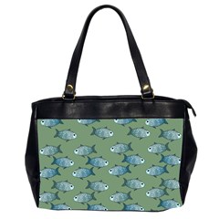 Fishes Pattern Background Theme Oversize Office Handbag (2 Sides) by Vaneshop