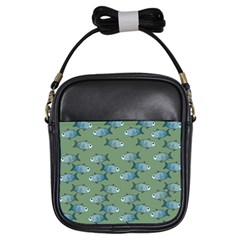 Fishes Pattern Background Theme Girls Sling Bag by Vaneshop