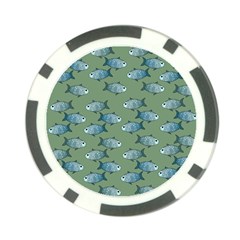 Fishes Pattern Background Theme Poker Chip Card Guard (10 Pack) by Vaneshop