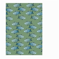 Fishes Pattern Background Theme Large Garden Flag (two Sides) by Vaneshop