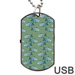 Fishes Pattern Background Theme Dog Tag USB Flash (One Side) Front