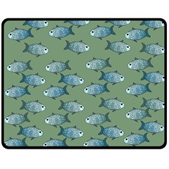 Fishes Pattern Background Theme Two Sides Fleece Blanket (medium) by Vaneshop