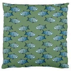 Fishes Pattern Background Theme Large Cushion Case (one Side) by Vaneshop