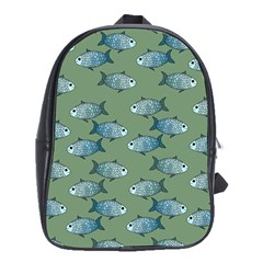 Fishes Pattern Background Theme School Bag (xl) by Vaneshop