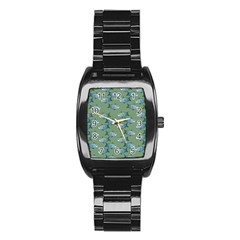 Fishes Pattern Background Theme Stainless Steel Barrel Watch by Vaneshop