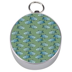 Fishes Pattern Background Theme Silver Compasses by Vaneshop