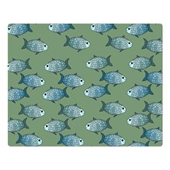 Fishes Pattern Background Theme Two Sides Premium Plush Fleece Blanket (large) by Vaneshop