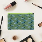 Fishes Pattern Background Theme Cosmetic Bag (XS) Back