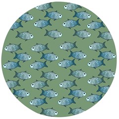 Fishes Pattern Background Theme Wooden Bottle Opener (round) by Vaneshop