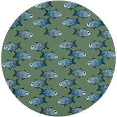 Fishes Pattern Background Theme Uv Print Round Tile Coaster by Vaneshop