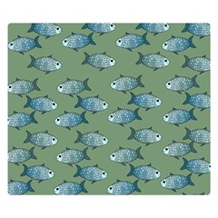 Fishes Pattern Background Theme Premium Plush Fleece Blanket (small) by Vaneshop