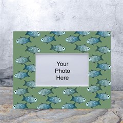 Fishes Pattern Background Theme White Tabletop Photo Frame 4 x6 