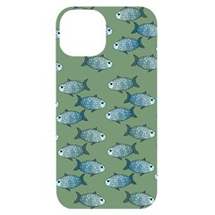 Fishes Pattern Background Theme Iphone 14 Black Uv Print Case by Vaneshop