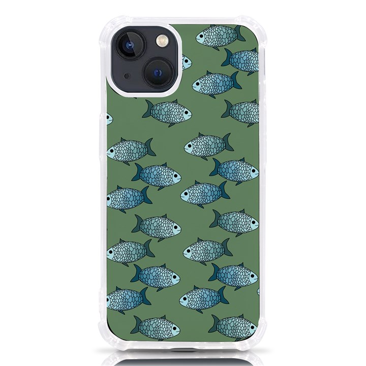 Fishes Pattern Background Theme iPhone 13 TPU UV Print Case