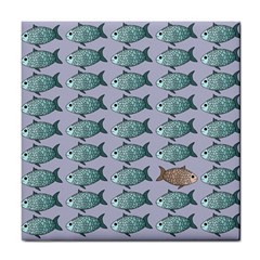 Fishes Pattern Background Theme Art Tile Coaster by Vaneshop