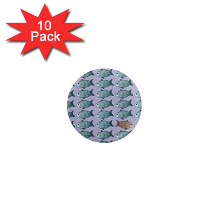 Fishes Pattern Background Theme Art 1  Mini Magnet (10 pack) 