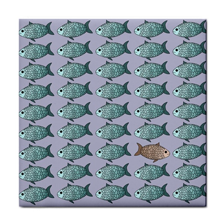 Fishes Pattern Background Theme Art Tile Coaster