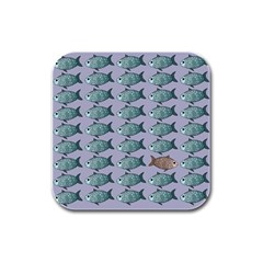 Fishes Pattern Background Theme Art Rubber Square Coaster (4 Pack) by Vaneshop