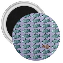 Fishes Pattern Background Theme Art 3  Magnets