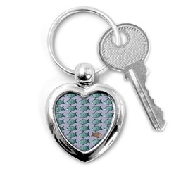 Fishes Pattern Background Theme Art Key Chain (heart) by Vaneshop