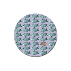 Fishes Pattern Background Theme Art Magnet 3  (round) by Vaneshop