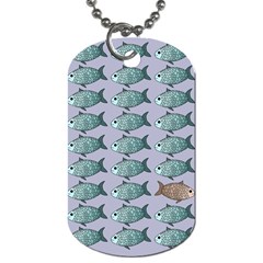 Fishes Pattern Background Theme Art Dog Tag (two Sides) by Vaneshop