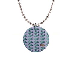 Fishes Pattern Background Theme Art 1  Button Necklace by Vaneshop