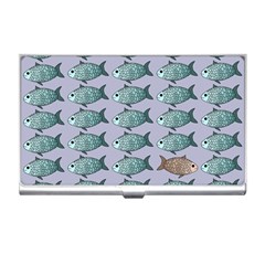 Fishes Pattern Background Theme Art Business Card Holder by Vaneshop