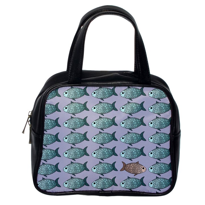 Fishes Pattern Background Theme Art Classic Handbag (One Side)