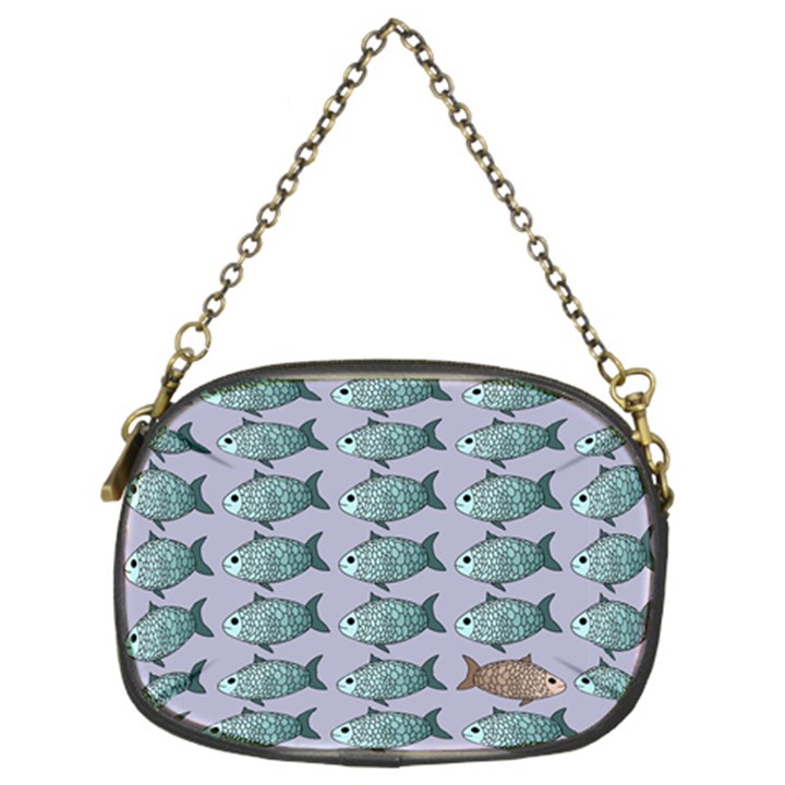 Fishes Pattern Background Theme Art Chain Purse (Two Sides)