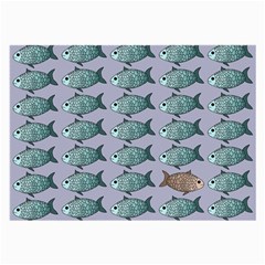 Fishes Pattern Background Theme Art Large Glasses Cloth by Vaneshop