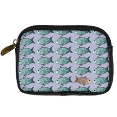 Fishes Pattern Background Theme Art Digital Camera Leather Case by Vaneshop