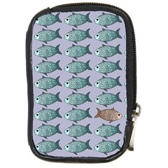 Fishes Pattern Background Theme Art Compact Camera Leather Case by Vaneshop